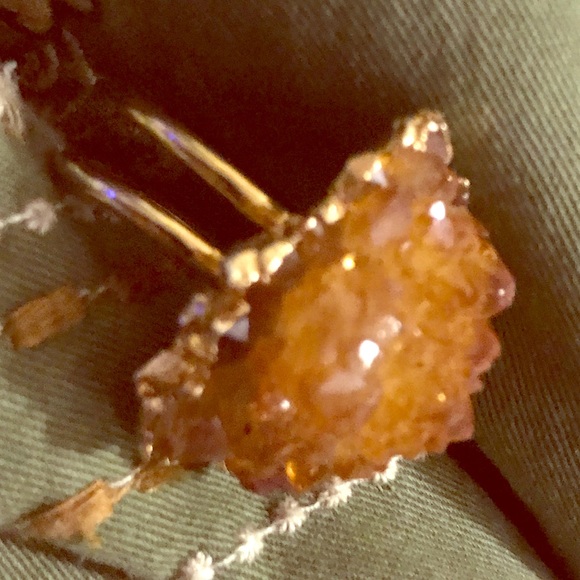 Raw Citrine, Crystal Cluster, Geo Ring, Lux Divine - Picture 5 of 8